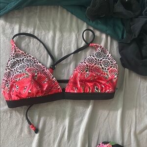 Floral Red Bikini Top